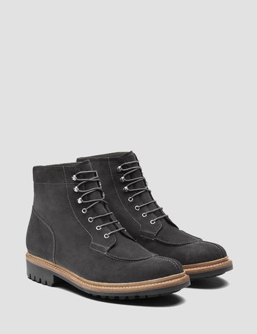 Grenson Grover Suede Apron Boot - Lavagne Grey