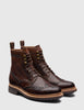 Grenson Fred Brogue Boot - Dark Brown