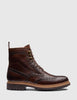 Grenson Fred Brogue Boot - Dark Brown