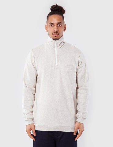 Universal Works Zip Neck Sweatshirt - Sand Marl