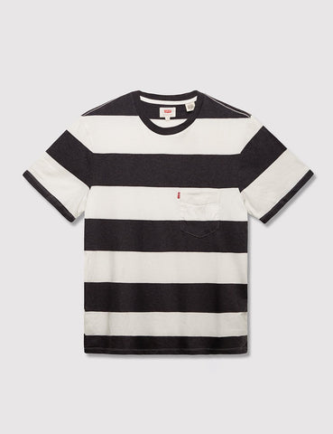 Levis Sunset Pocket T-shirt (Stripe) - Black Heather