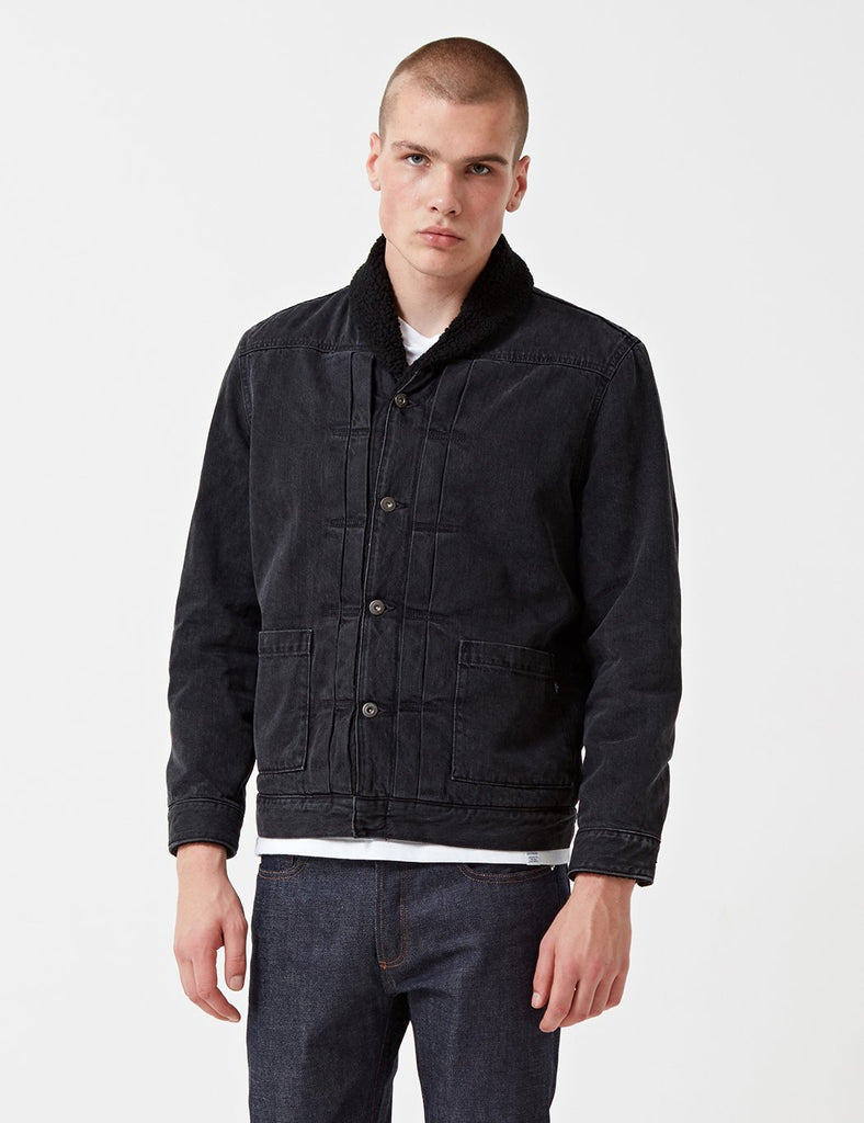 Levis Made & Crafted Shawl Collar Trucker - Black | URBAN EXCESS