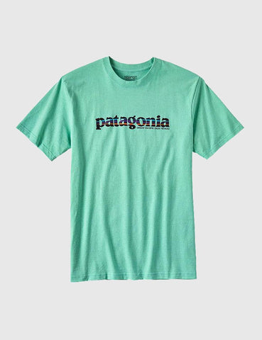 Patagonia 73 Text Logo T-Shirt - Galah Green