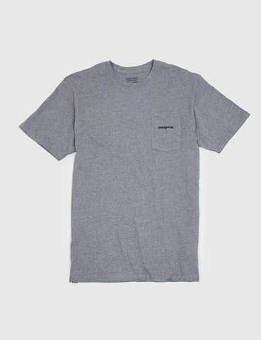 Patagonia P-6 Logo Pocket T-Shirt - Gravel Heather Grey