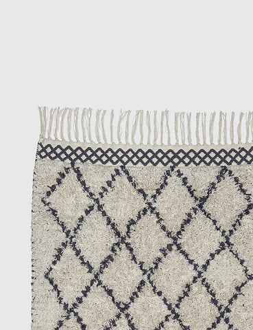 Liv Interior Morocco Shaggy Cotton Rug - Grey