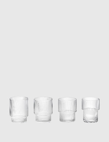 Ferm Living Ripple Glass (Set of 4) - Clear