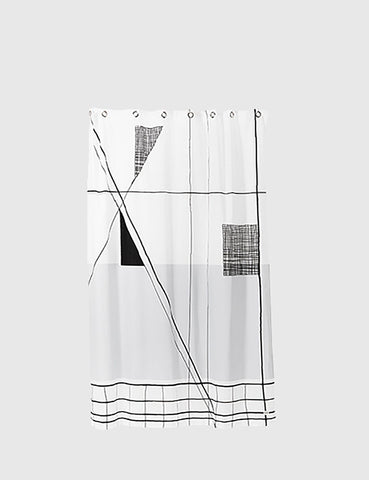 Ferm Living Trace Shower Curtain - Black/White