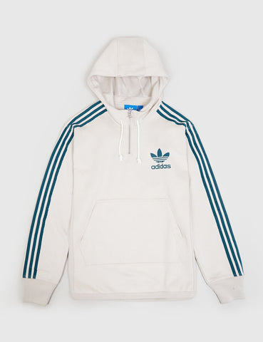 adidas Zip Collar Hooded Sweatshirt - Clear Brown