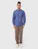 Portuguese Flannel Cafe Grandad Shirt - Blue