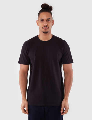 Folk Deboss Pocket T-Shirt - Black