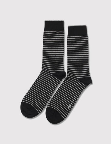 Democratique Mini Striper Socks - Black/Light Grey