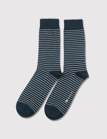 Democratique Mini Striper Socks - Emerald Green/White