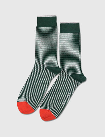 Democratique Mini Stripes Socks - Forrest Green