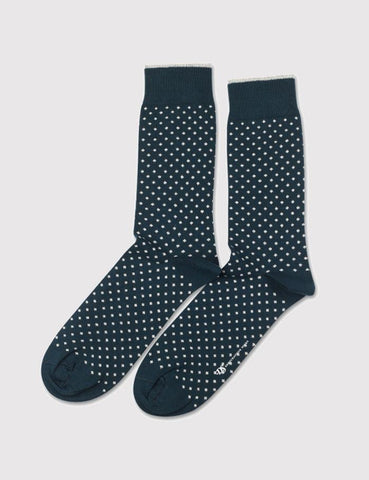 Democratique Polkadot Socks - Emerald Green/White