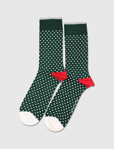 Democratique Originals Polkadot Socks - Forrest Green
