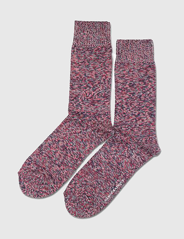 Democratique Relax Twister Socks - Navy/Red/Vanilla