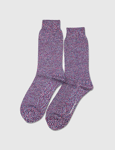 Democratique Relax Sailor Knit Supermelange Socks - Deep Purple