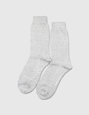 Democratique Relax Sailor Knit Supermelange Socks - Light Grey Melange