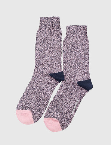 Democratique Relax 8 by 8 Weave Socks - Navy/Pink