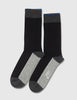 Democratique x Garment Project Double Block Socks - Black/Grey/Blue