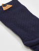 Folk Waffle Socks - Dark Navy