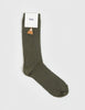 Folk Waffle Socks - Military Green