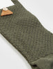 Folk Waffle Socks - Military Green