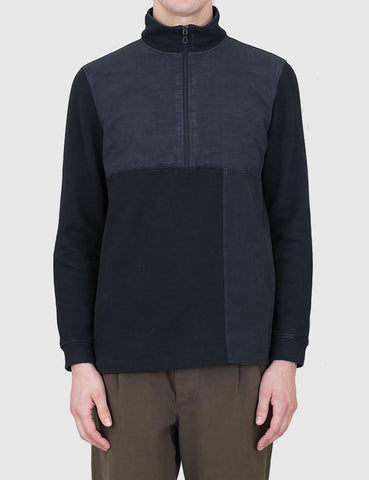 Folk Combination Funnel Neck Sweatshirt - Black