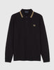 Fred Perry Twin Tipped Long Sleeve Polo Shirt - Black