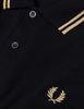 Fred Perry Twin Tipped Long Sleeve Polo Shirt - Black