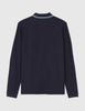 Fred Perry Twin Tipped Long Sleeve Polo Shirt - Navy Blue