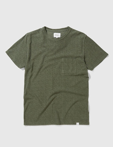 Norse Projects Niels Japanese Pocket T-Shirt - Dried Olive