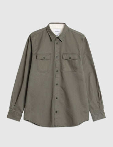 Norse Projects Villads Twill Shirt - Dried Olive