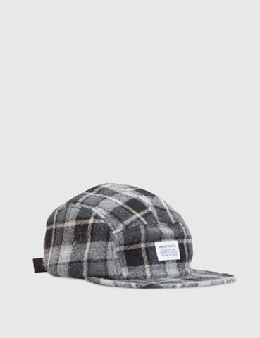 Norse Projects Wool 5 Panel Check Cap - Mouse Grey