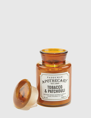 Paddywax Apothecary Glass Candle (8oz) - Tobacco & Patchouli