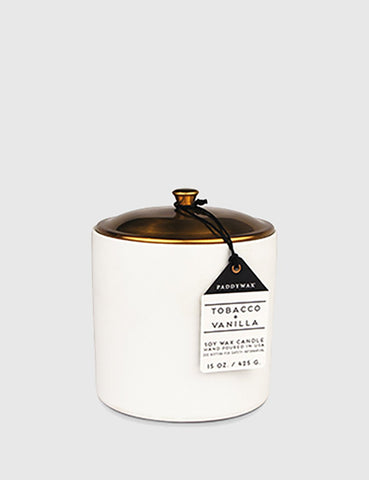 Paddywax Hygge Ceramic Candle (15oz) - Tobacco & Vanilla