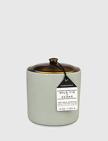 Paddywax Hygge Ceramic Candle (15oz) - Wild Fig & Cedar