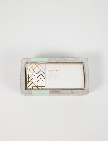 Paddywax Urban Concrete Rectangle Candle (8oz) - Sea Salt & Sage