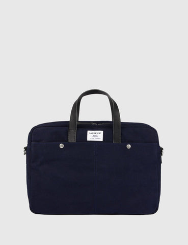 Sandqvist Mats Waxed Briefcase (Canvas) - Blue